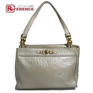 Versace Sunburst Crocodile Leather Shoulder Bag Beige